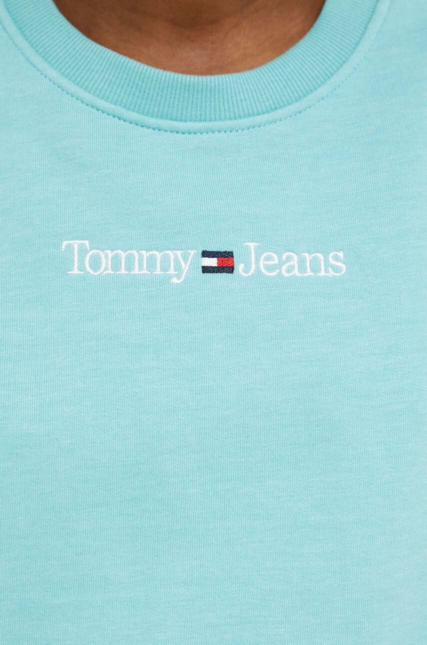 Tommy Jeans Mikina dámska fialová farba s kapucňou s potlačou - Pepit.sk