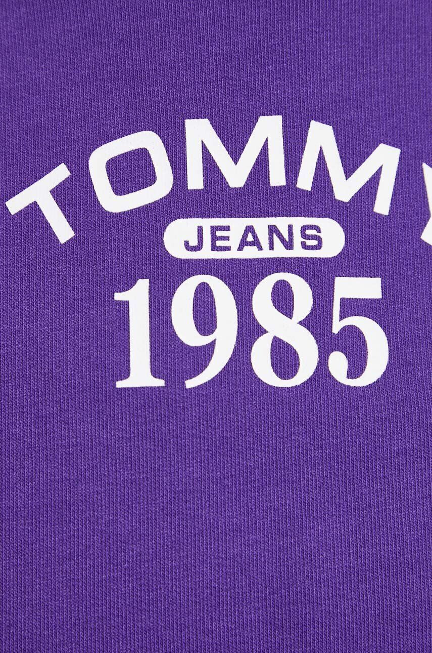 Tommy Jeans Mikina dámska fialová farba s kapucňou s potlačou - Pepit.sk