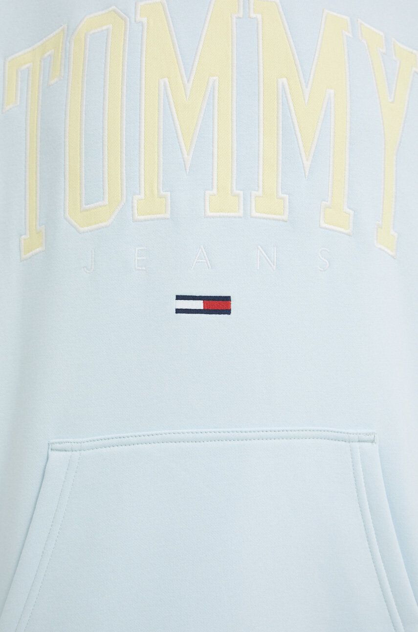 Tommy Jeans Mikina dámska zelená farba s kapucňou jednofarebná - Pepit.sk