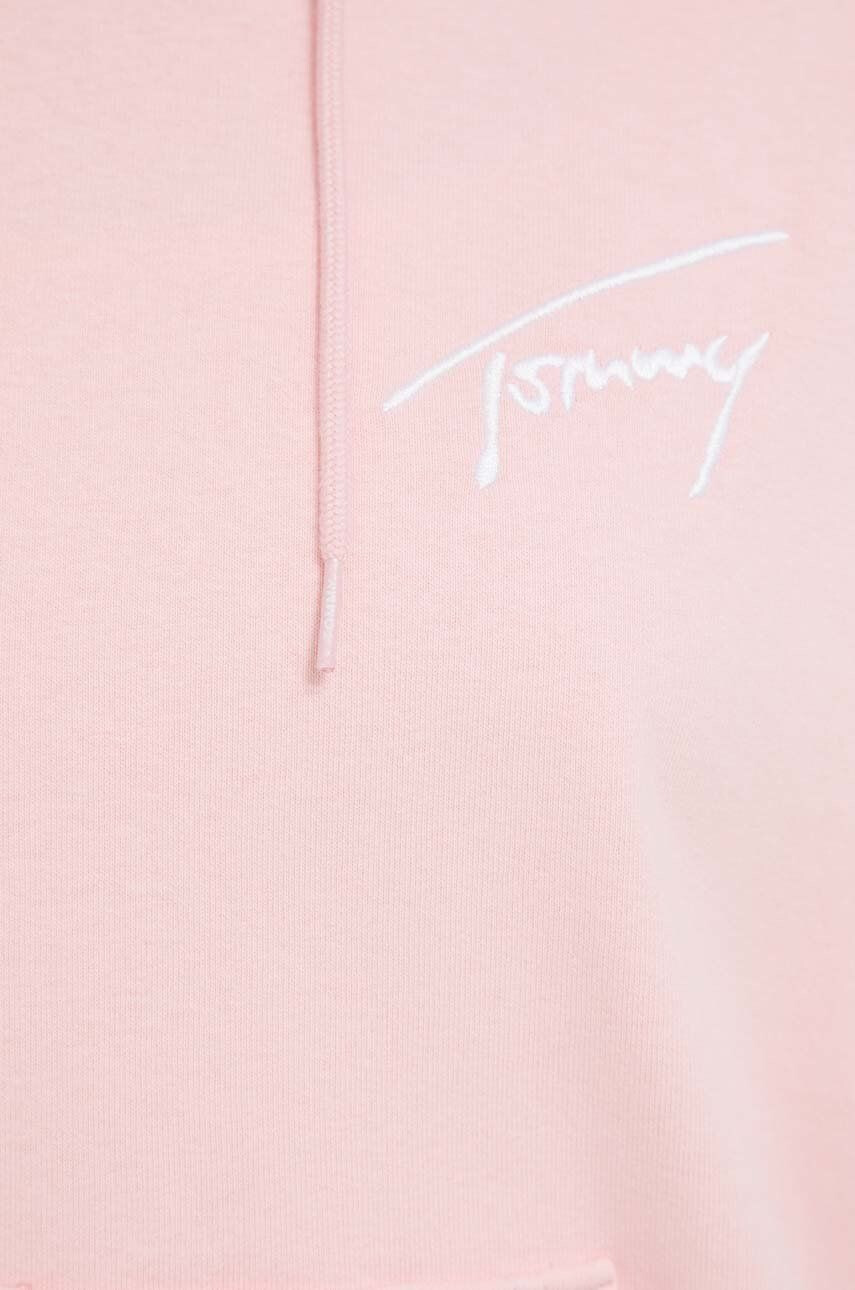 Tommy Jeans Mikina dámska ružová farba s kapucňou jednofarebná - Pepit.sk