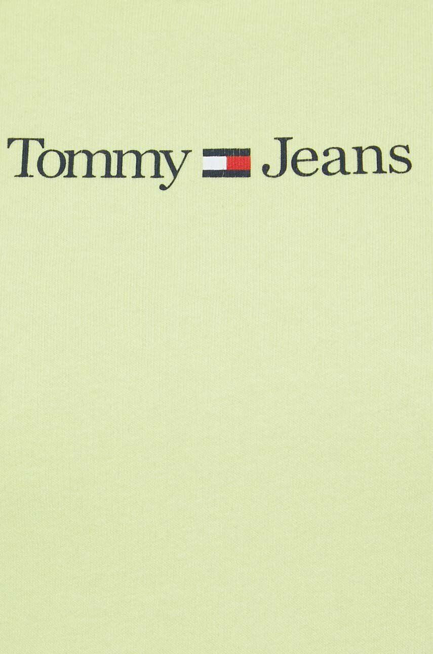 Tommy Jeans Mikina dámska žltá farba s kapucňou s potlačou - Pepit.sk