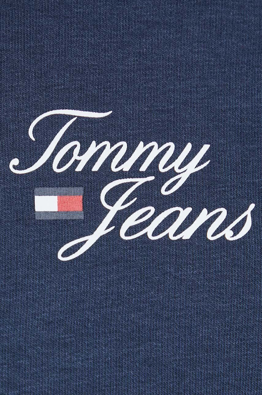 Tommy Jeans Mikina dámska tmavomodrá farba s kapucňou s potlačou - Pepit.sk