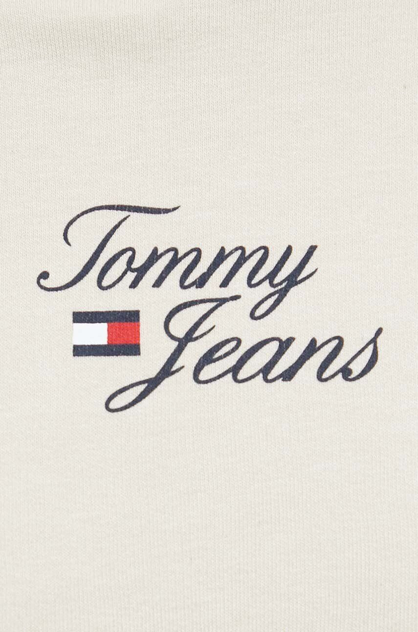 Tommy Jeans Mikina dámska béžová farba s kapucňou s potlačou - Pepit.sk