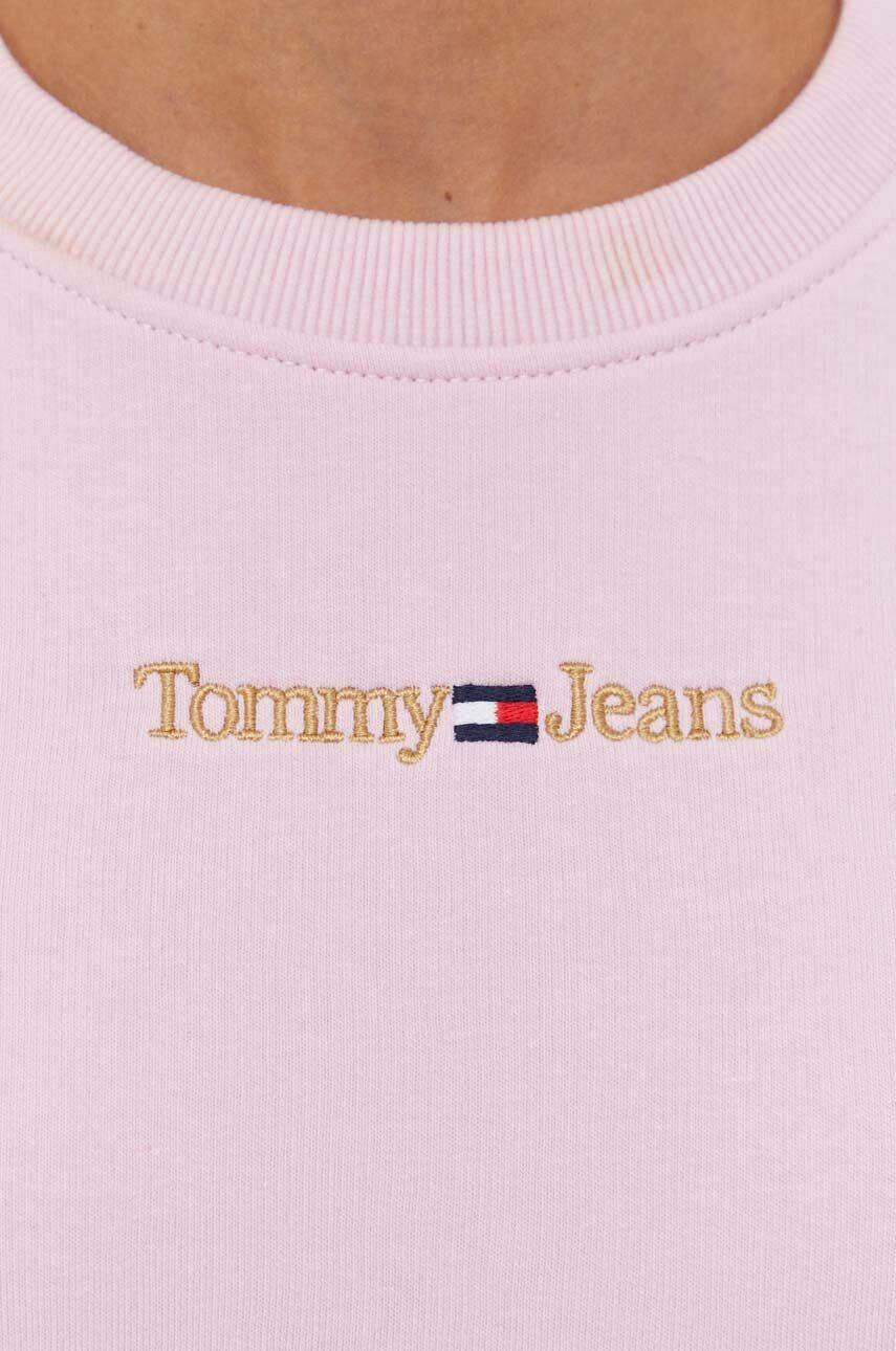 Tommy Jeans Mikina dámska ružová farba s nášivkou - Pepit.sk