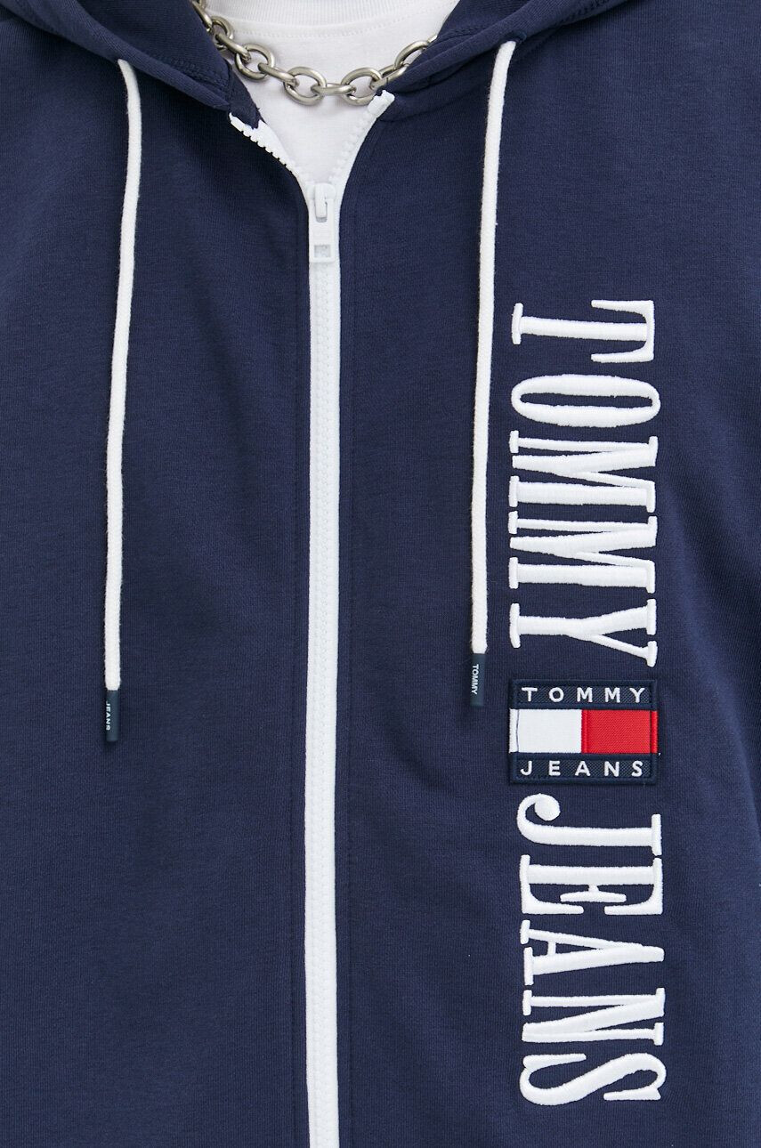 Tommy Jeans Mikina pánska tmavomodrá farba s kapucňou s nášivkou - Pepit.sk