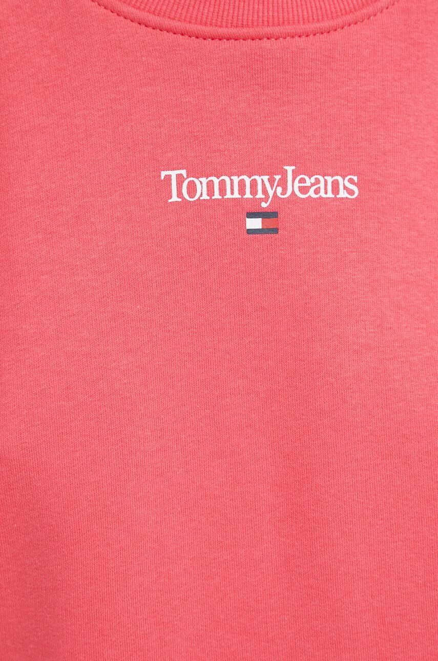 Tommy Jeans Mikina dámska ružová farba s potlačou - Pepit.sk