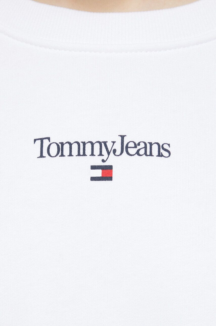 Tommy Jeans Mikina dámska biela farba s potlačou - Pepit.sk