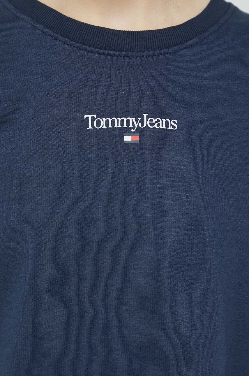 Tommy Jeans Mikina dámska tmavomodrá farba s kapucňou s potlačou - Pepit.sk