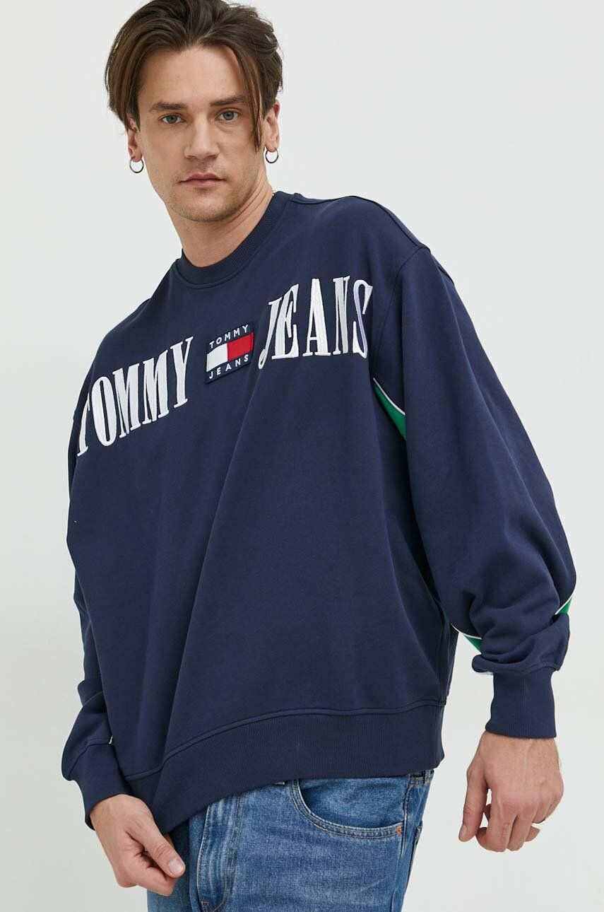 Tommy Jeans Mikina dámska béžová farba s nášivkou - Pepit.sk