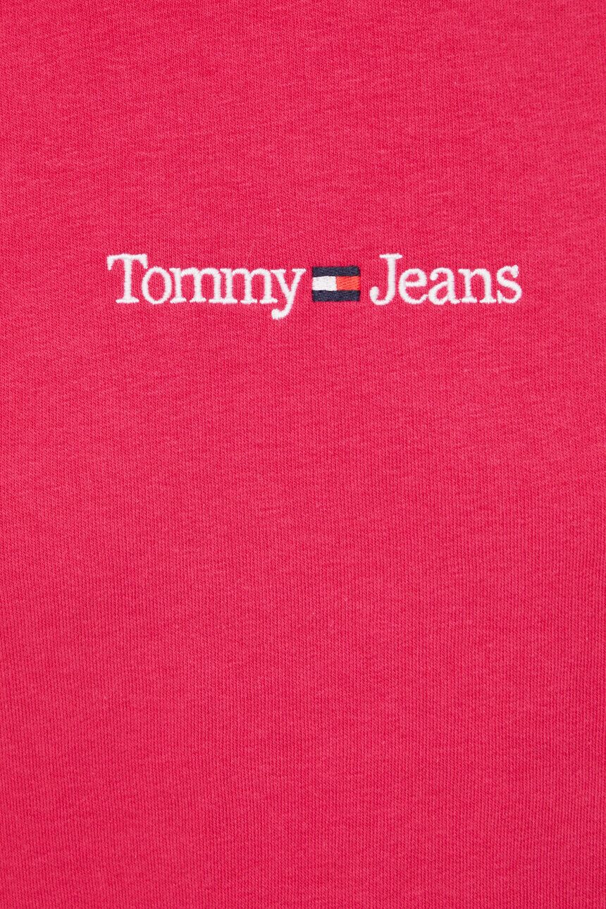 Tommy Jeans Mikina dámska červená farba s kapucňou s nášivkou - Pepit.sk