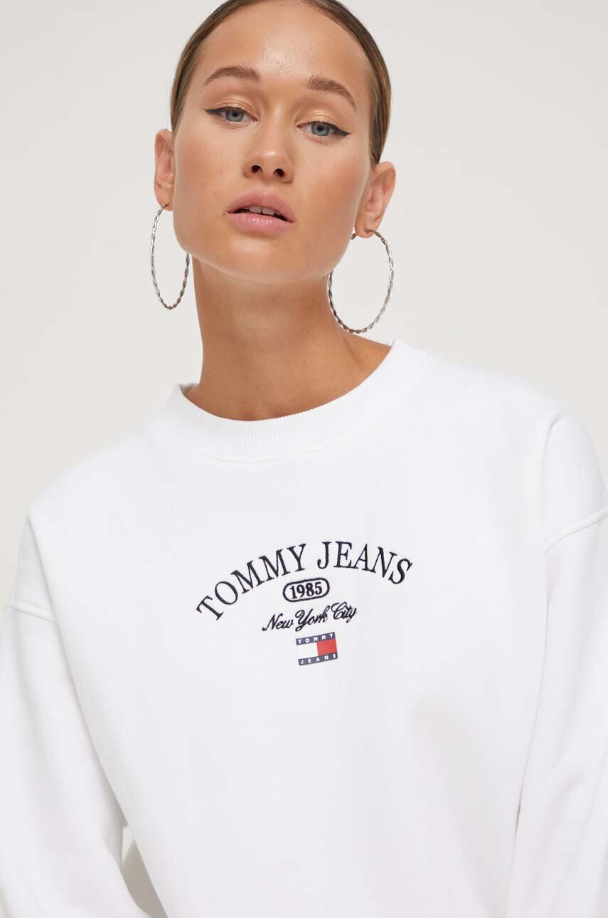 Tommy Jeans Mikina dámska béžová farba s nášivkou - Pepit.sk