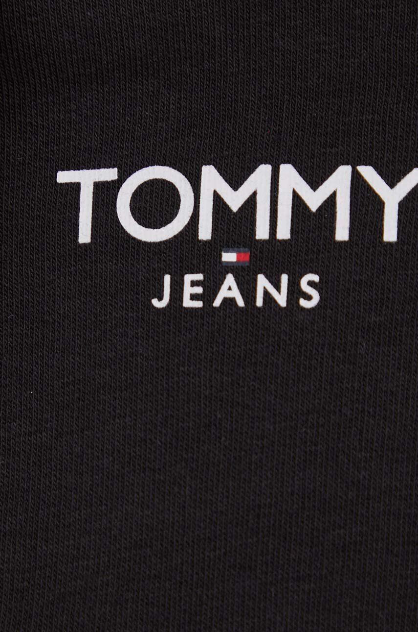 Tommy Jeans Mikina dámska čierna farba s kapucňou s potlačou - Pepit.sk