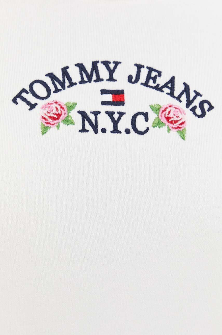 Tommy Jeans Mikina dámska béžová farba s kapucňou s nášivkou - Pepit.sk