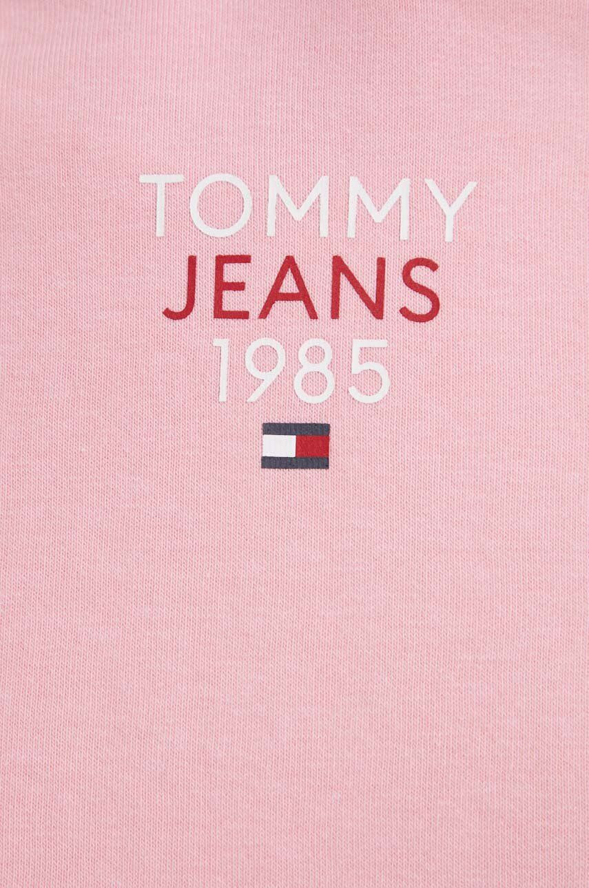 Tommy Jeans Mikina dámska ružová farba s kapucňou s potlačou - Pepit.sk