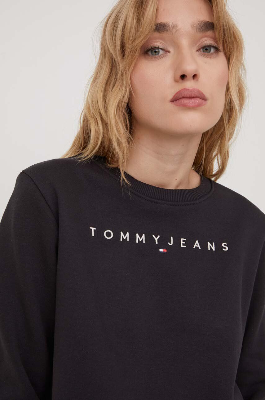 Tommy Jeans Mikina dámska čierna farba s potlačou - Pepit.sk