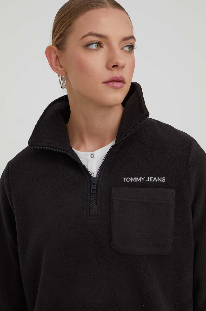 Tommy Jeans Mikina dámska čierna farba s nášivkou - Pepit.sk