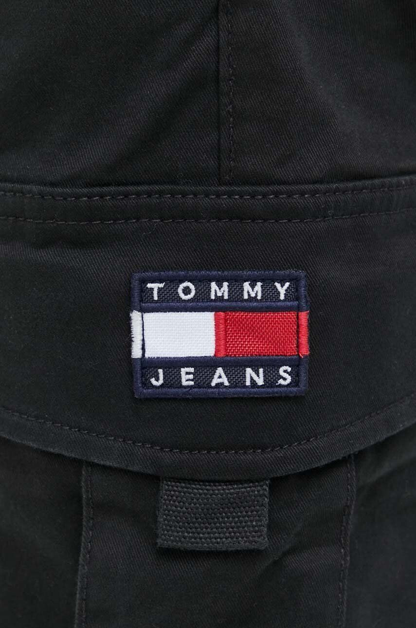 Tommy Jeans Nohavice dámske čierna farba široké vysoký pás - Pepit.sk