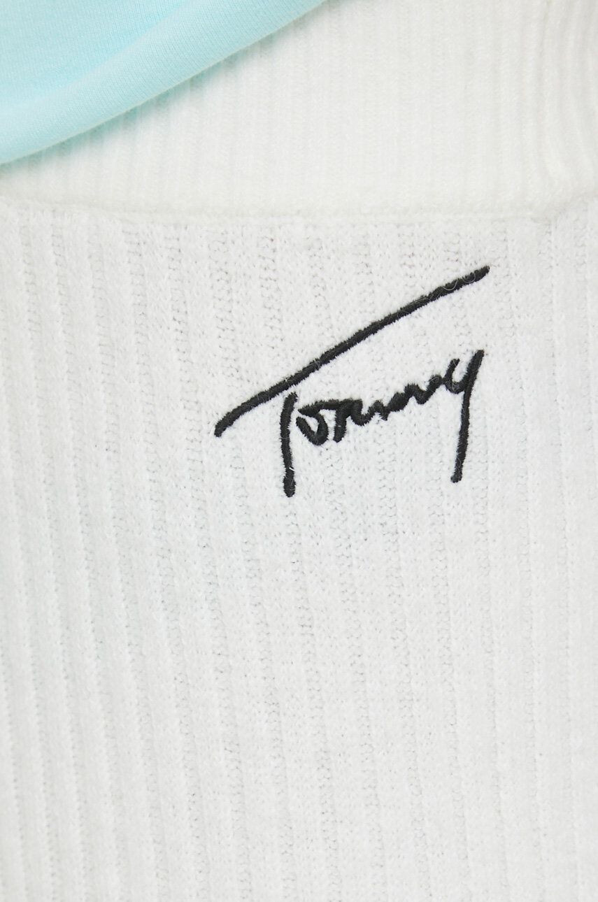 Tommy Jeans Nohavice dámske biela farba široké vysoký pás - Pepit.sk