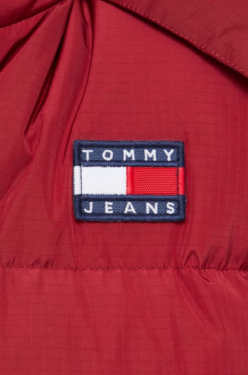 Tommy Jeans Páperová bunda dámska bordová farba zimná - Pepit.sk