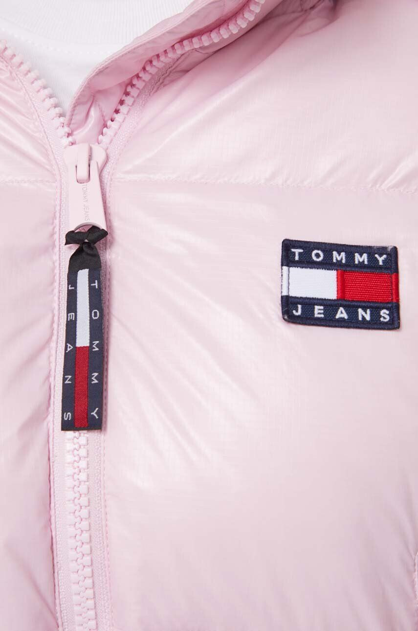 Tommy Jeans Páperová bunda dámska ružová farba zimná - Pepit.sk