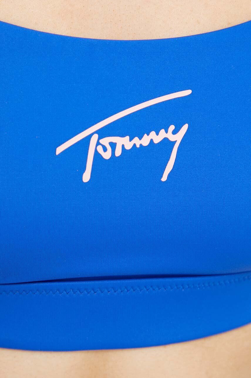 Tommy Jeans Plavková podprsenka tmavomodrá farba mäkké košíky - Pepit.sk