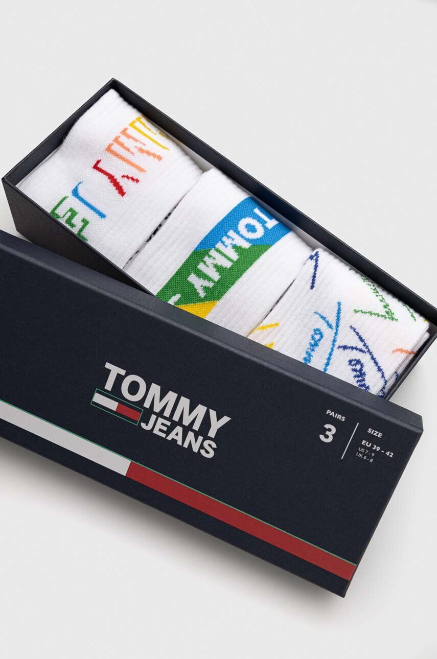 Tommy Jeans Ponožky 3-pak biela farba - Pepit.sk