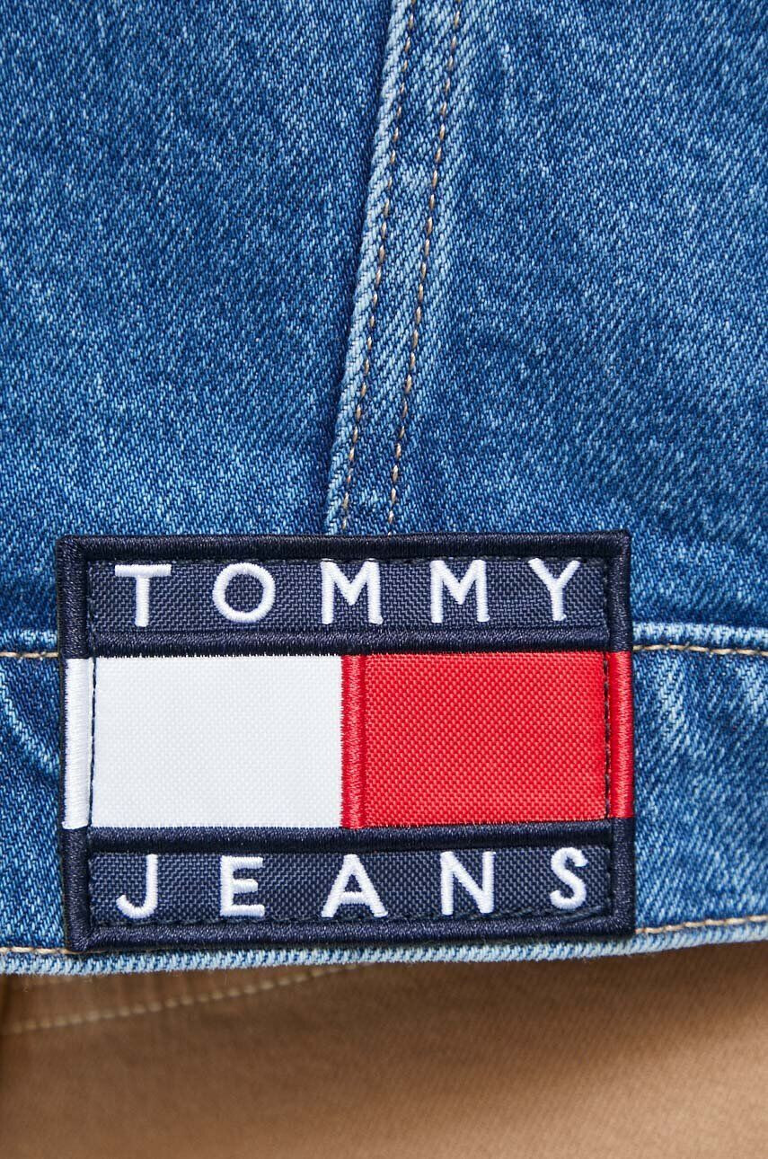 Tommy Jeans Rifľová bunda dámska tmavomodrá farba prechodná - Pepit.sk