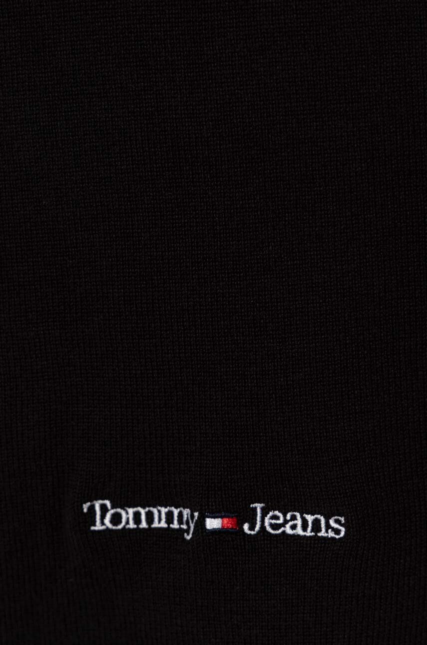 Tommy Jeans Šál pánsky čierna farba s potlačou - Pepit.sk