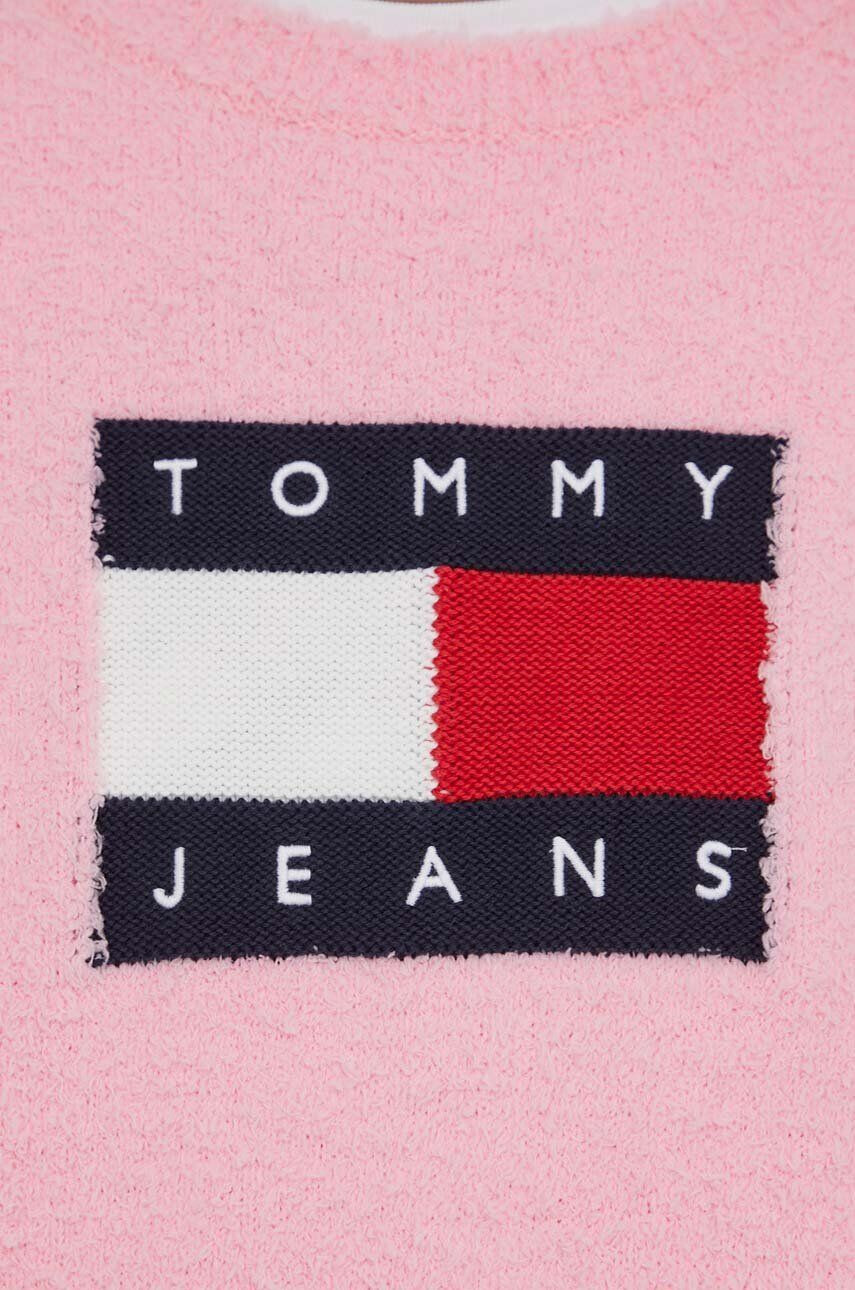 Tommy Jeans Sveter dámsky ružová farba - Pepit.sk