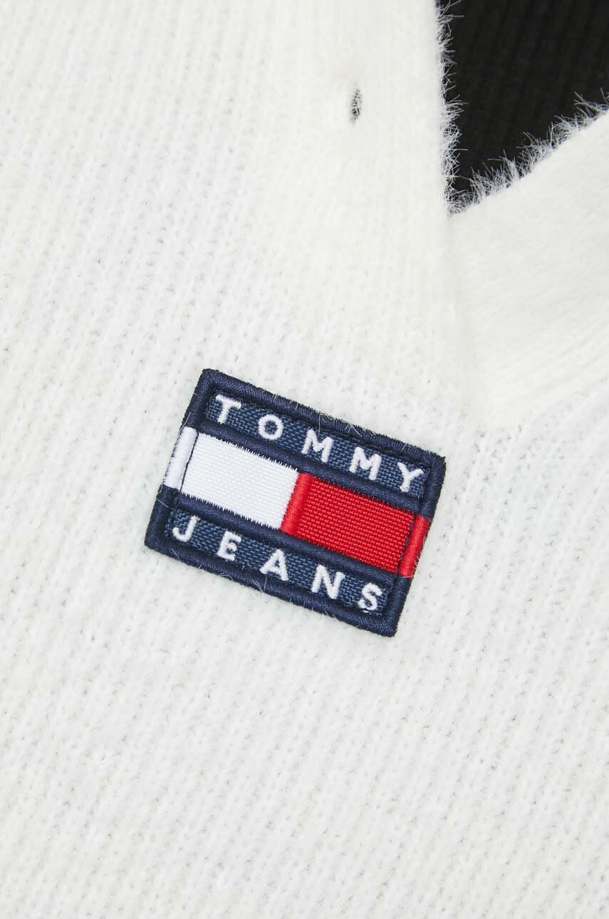 Tommy Jeans Sveter s prímesou vlny dámsky biela farba - Pepit.sk