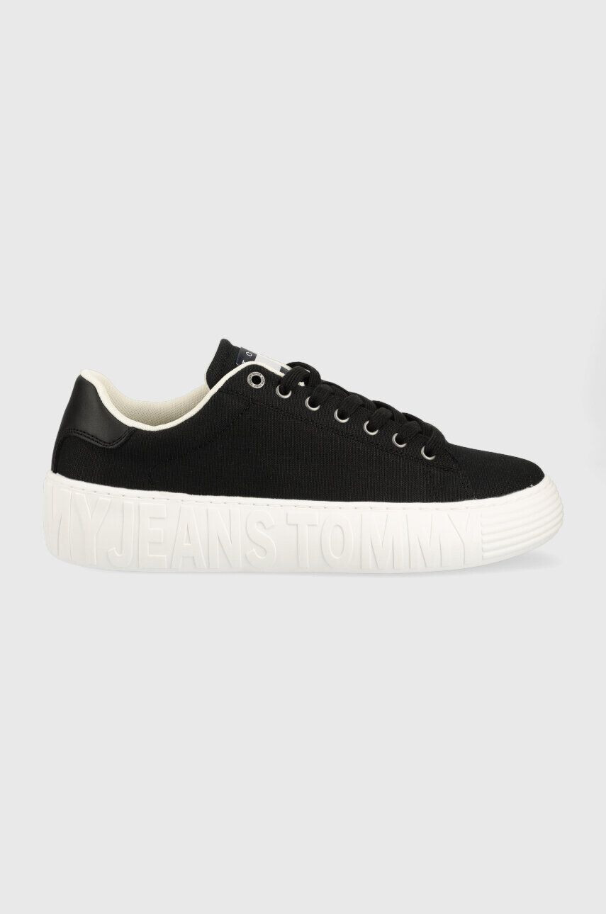 Tommy Jeans Tenisky CANVAS OUTSOLE čierna farba EM0EM01160 - Pepit.sk