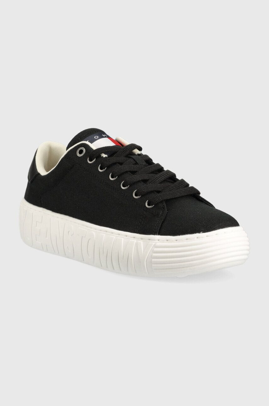 Tommy Jeans Tenisky CANVAS OUTSOLE čierna farba EM0EM01160 - Pepit.sk