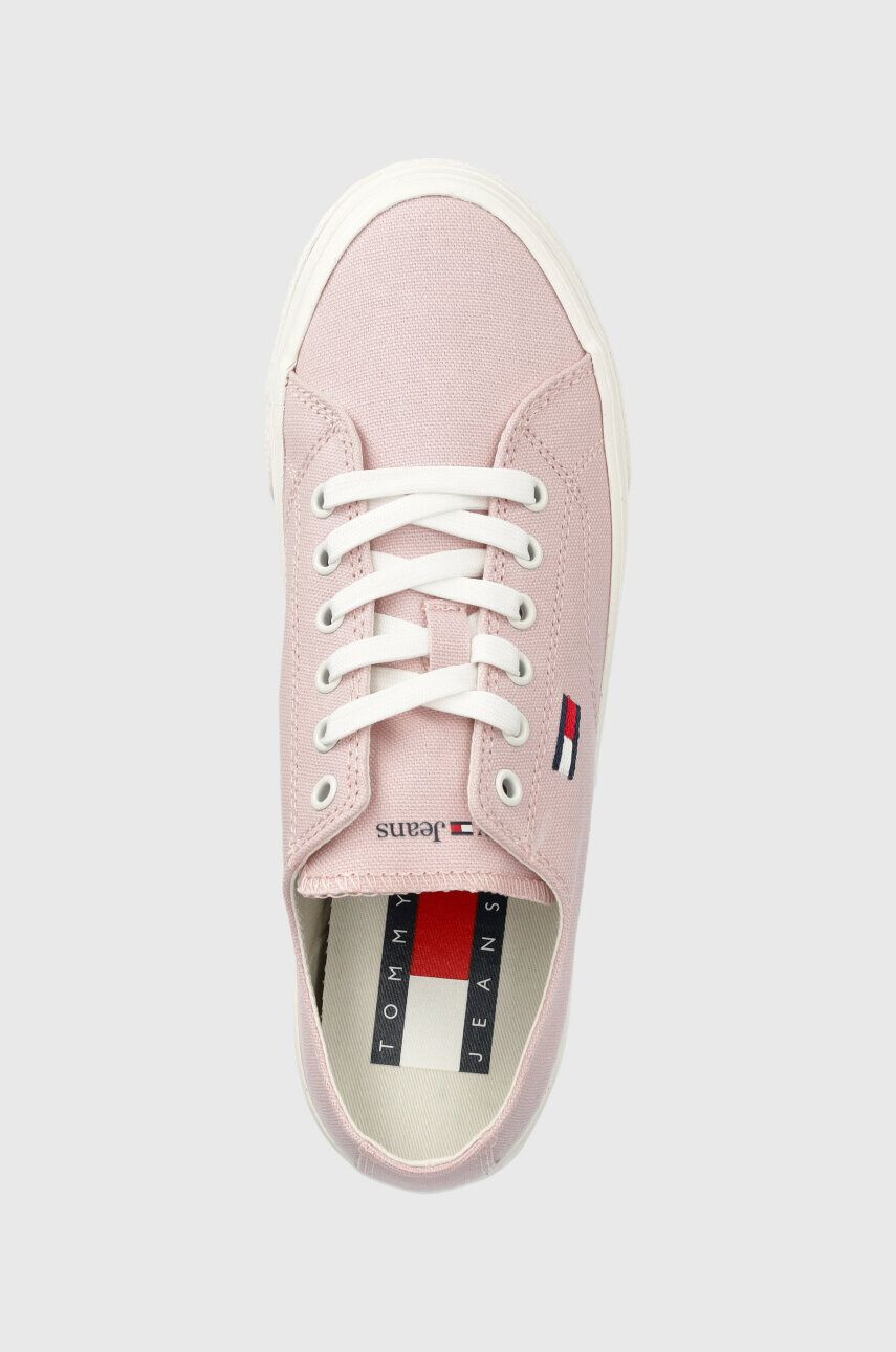 Tommy Jeans Tenisky FLATFORM dámske ružová farba EN0EN02173 - Pepit.sk