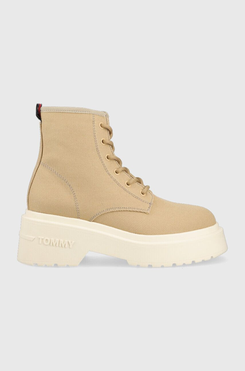 Tommy Jeans Tenisky LACE UP FESTIV BOOTS dámske béžová farba EN0EN02133 - Pepit.sk