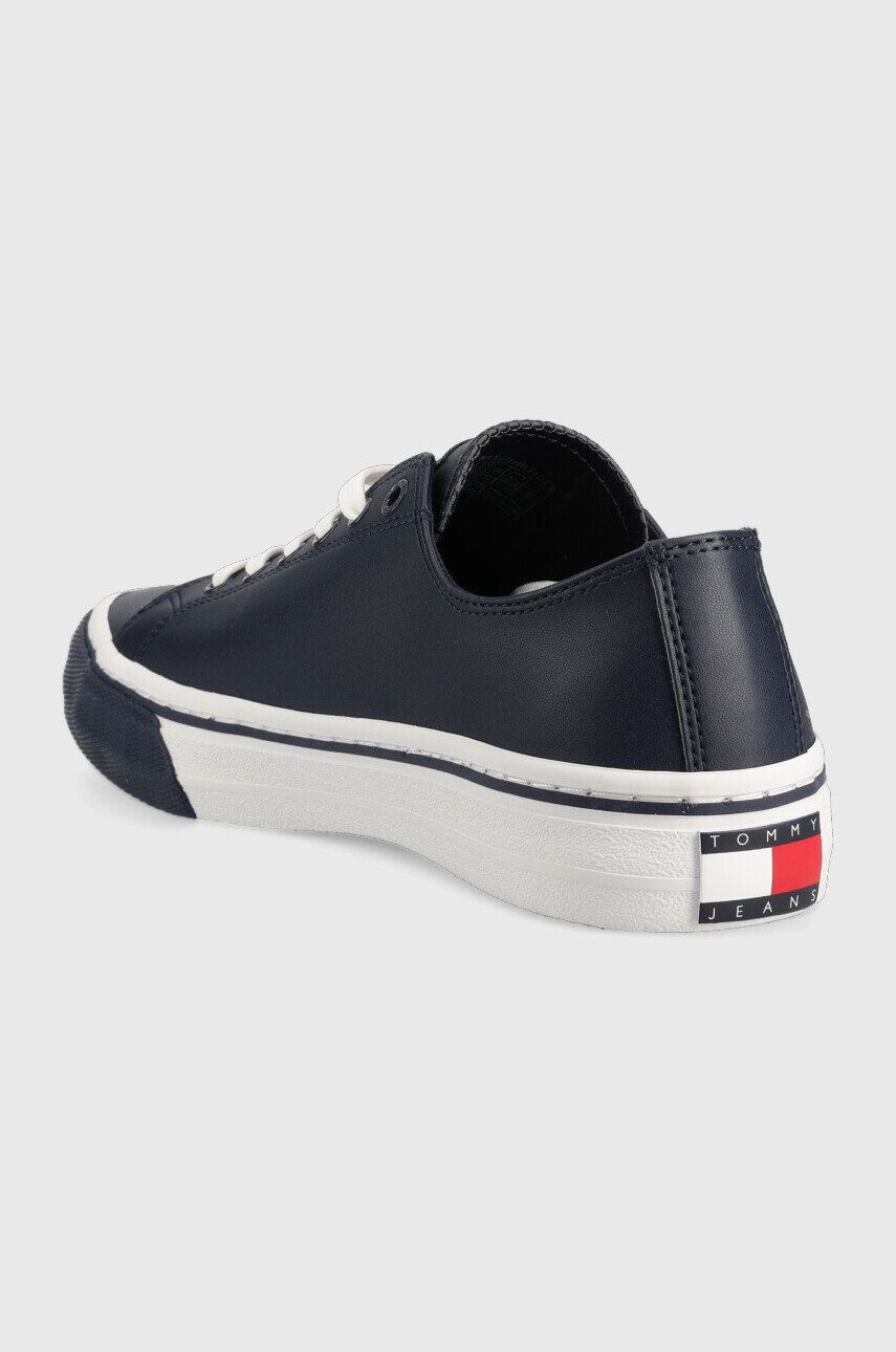 Tommy Jeans Tenisky Leather Vulc Tjm Ess pánske tmavomodrá farba - Pepit.sk