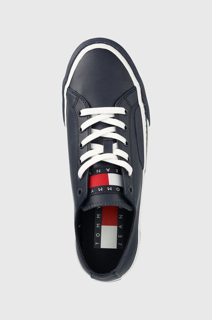 Tommy Jeans Tenisky Leather Vulc Tjm Ess pánske tmavomodrá farba - Pepit.sk