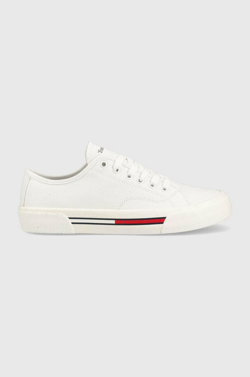 Tommy Jeans Tenisky LOW CUT WMNS CANVAS dámske biela farba EN0EN02085 - Pepit.sk