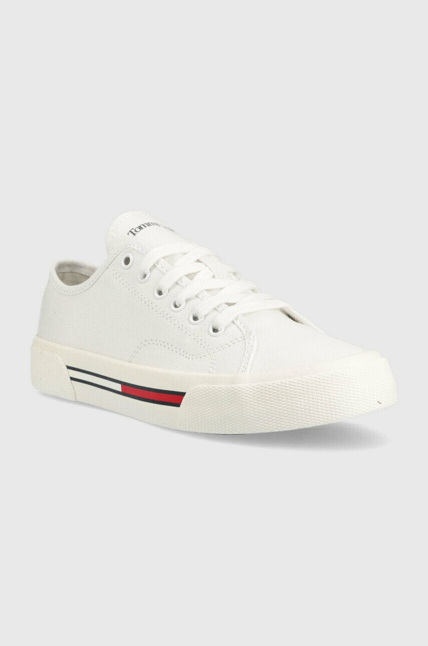 Tommy Jeans Tenisky LOW CUT WMNS CANVAS dámske biela farba EN0EN02085 - Pepit.sk