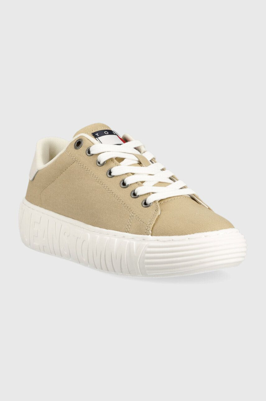 Tommy Jeans Tenisky NEW CUPSOLE CNVAS LC béžová farba EN0EN02171 - Pepit.sk