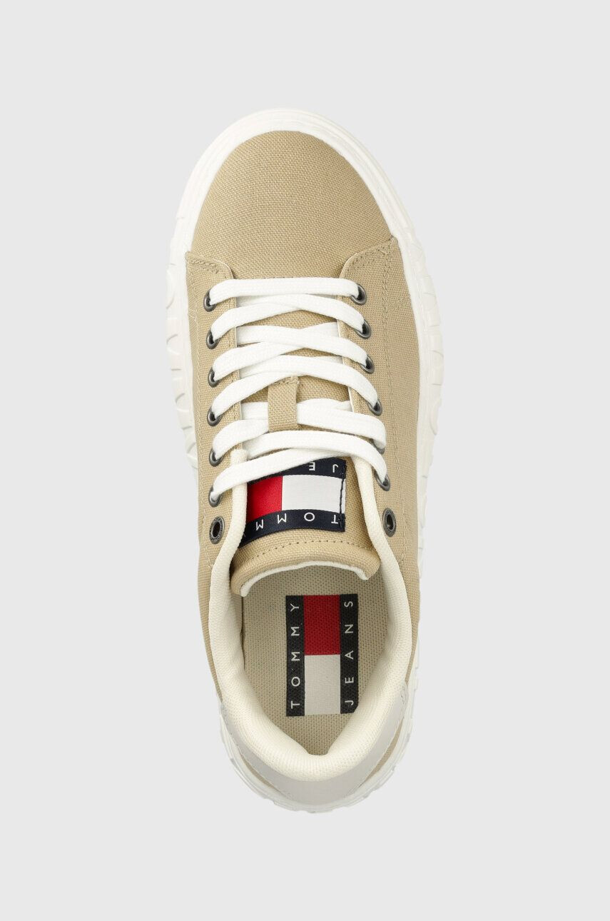 Tommy Jeans Tenisky NEW CUPSOLE CNVAS LC béžová farba EN0EN02171 - Pepit.sk