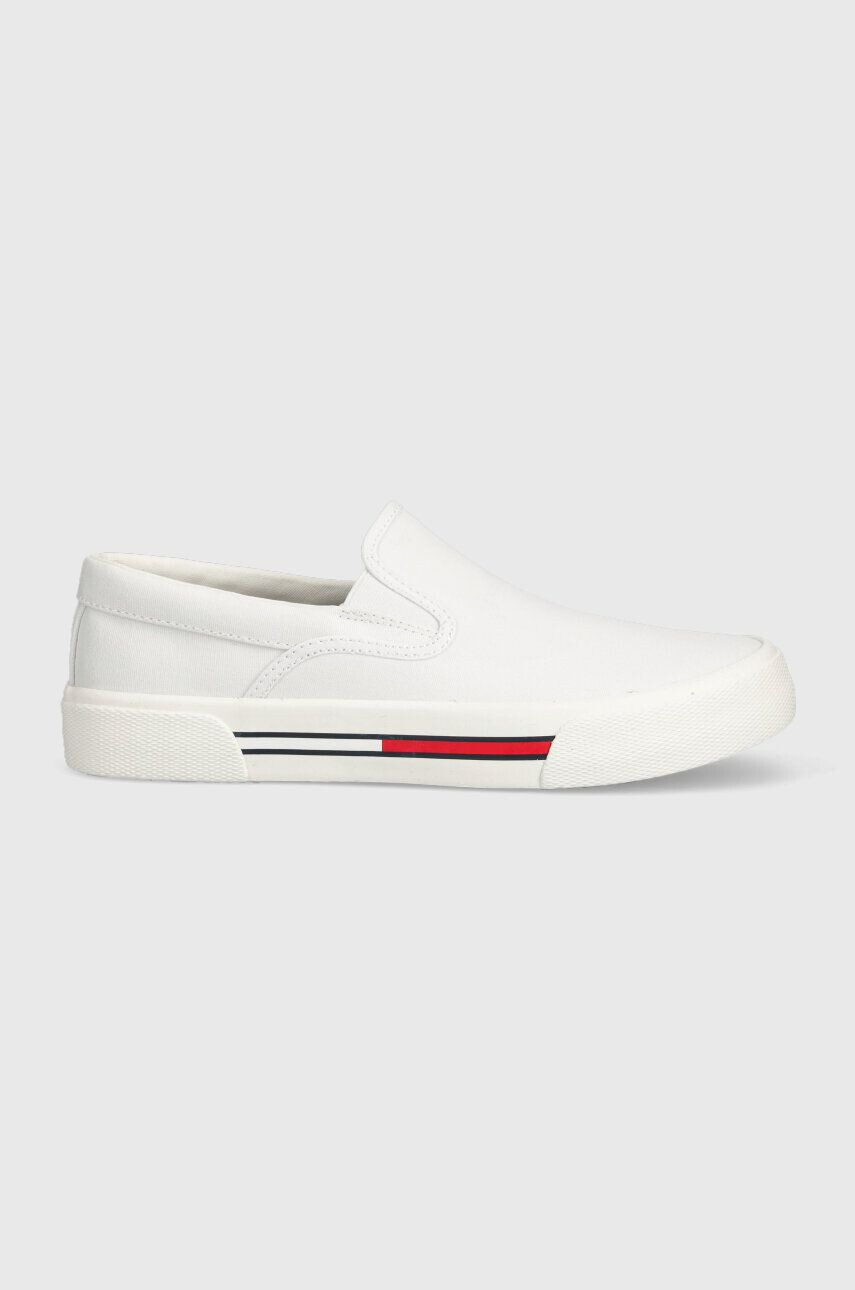 Tommy Jeans Tenisky SLIP-ON SIGNATURE DETAILING dámske biela farba EN0EN02088 - Pepit.sk