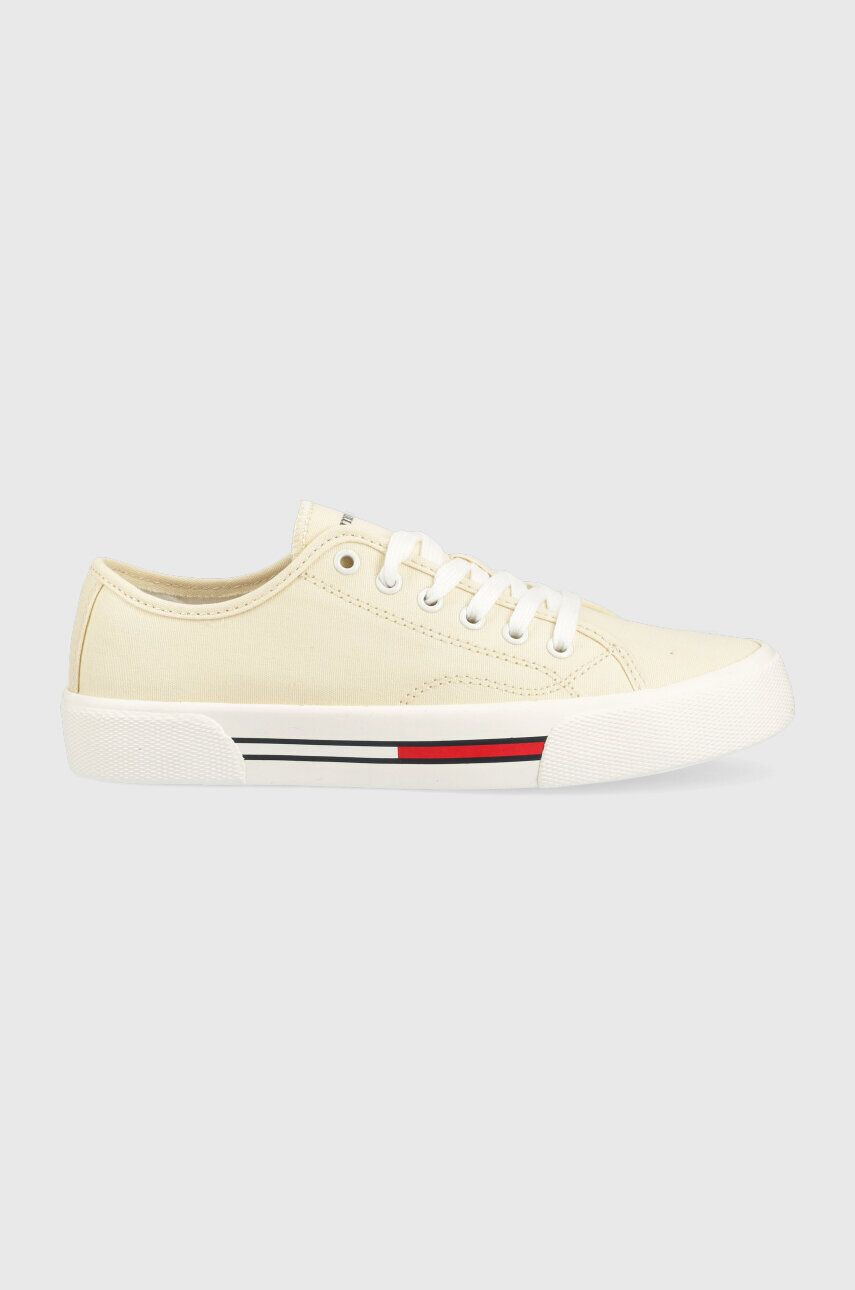 Tommy Jeans Tenisky TJW LOW CUT CANVAS dámske žltá farba EN0EN02359 - Pepit.sk