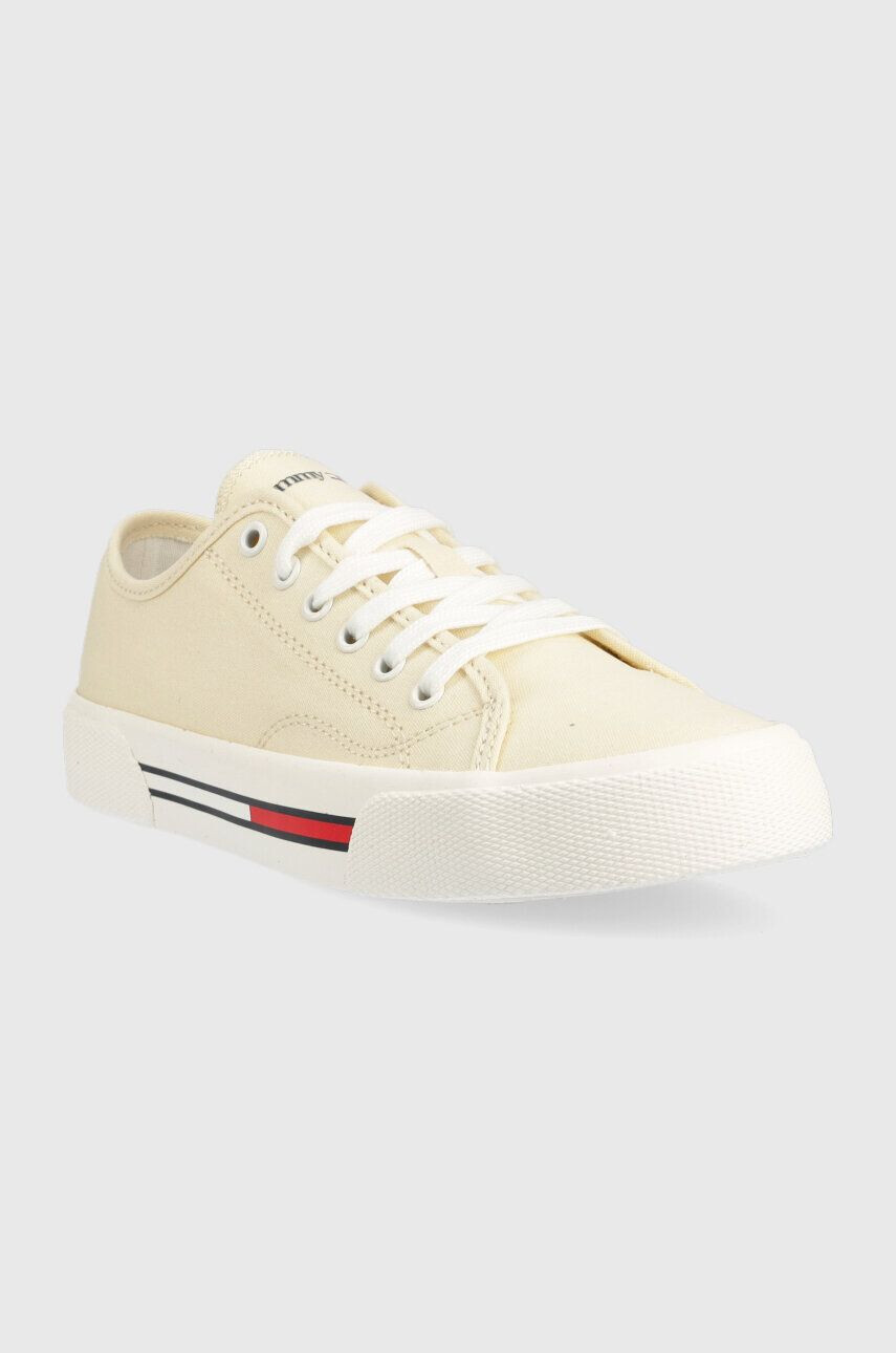 Tommy Jeans Tenisky TJW LOW CUT CANVAS dámske žltá farba EN0EN02359 - Pepit.sk