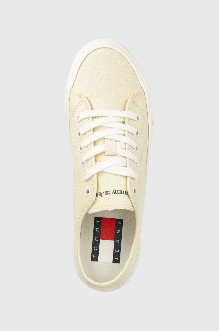 Tommy Jeans Tenisky TJW LOW CUT CANVAS dámske žltá farba EN0EN02359 - Pepit.sk