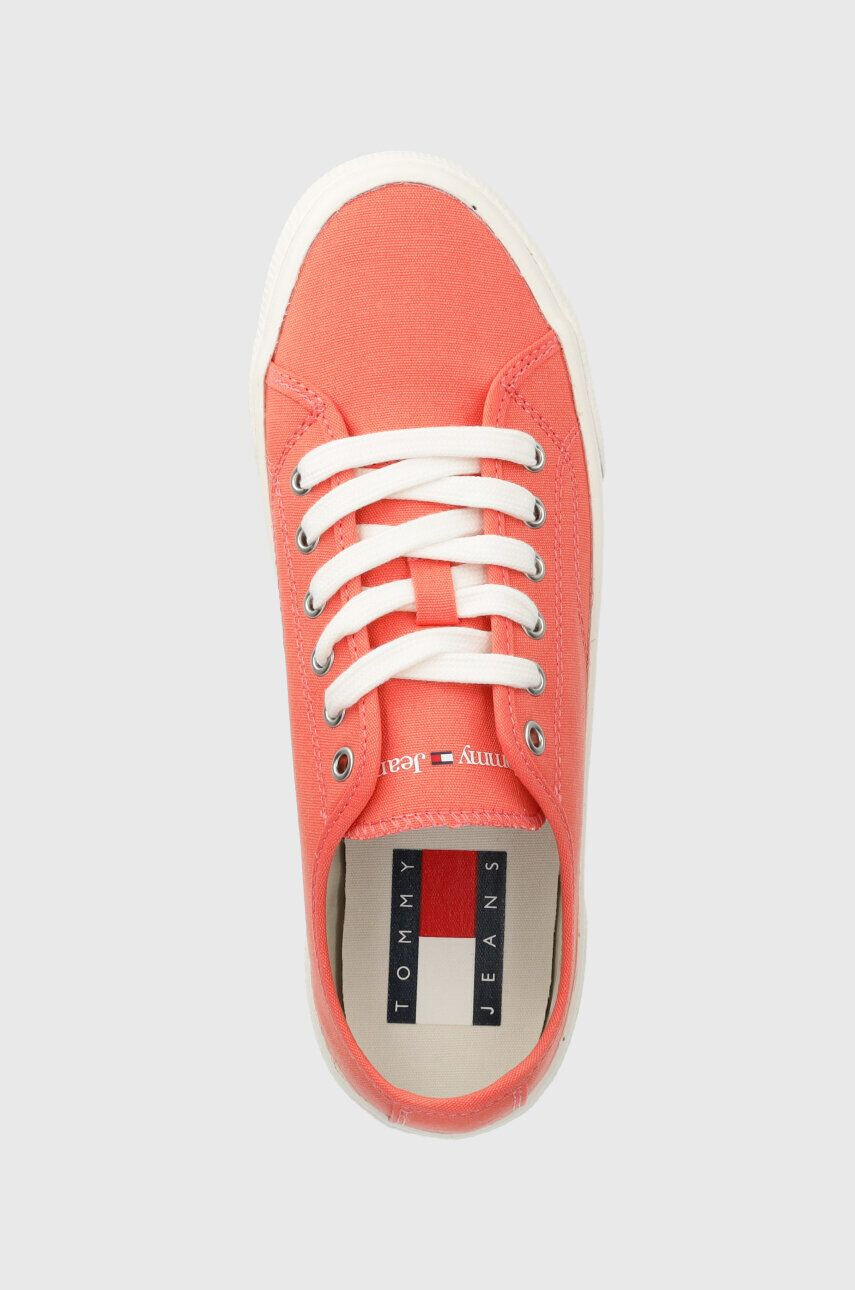 Tommy Jeans Tenisky TJW LOW CUT CANVAS dámske oranžová farba EN0EN02359 - Pepit.sk