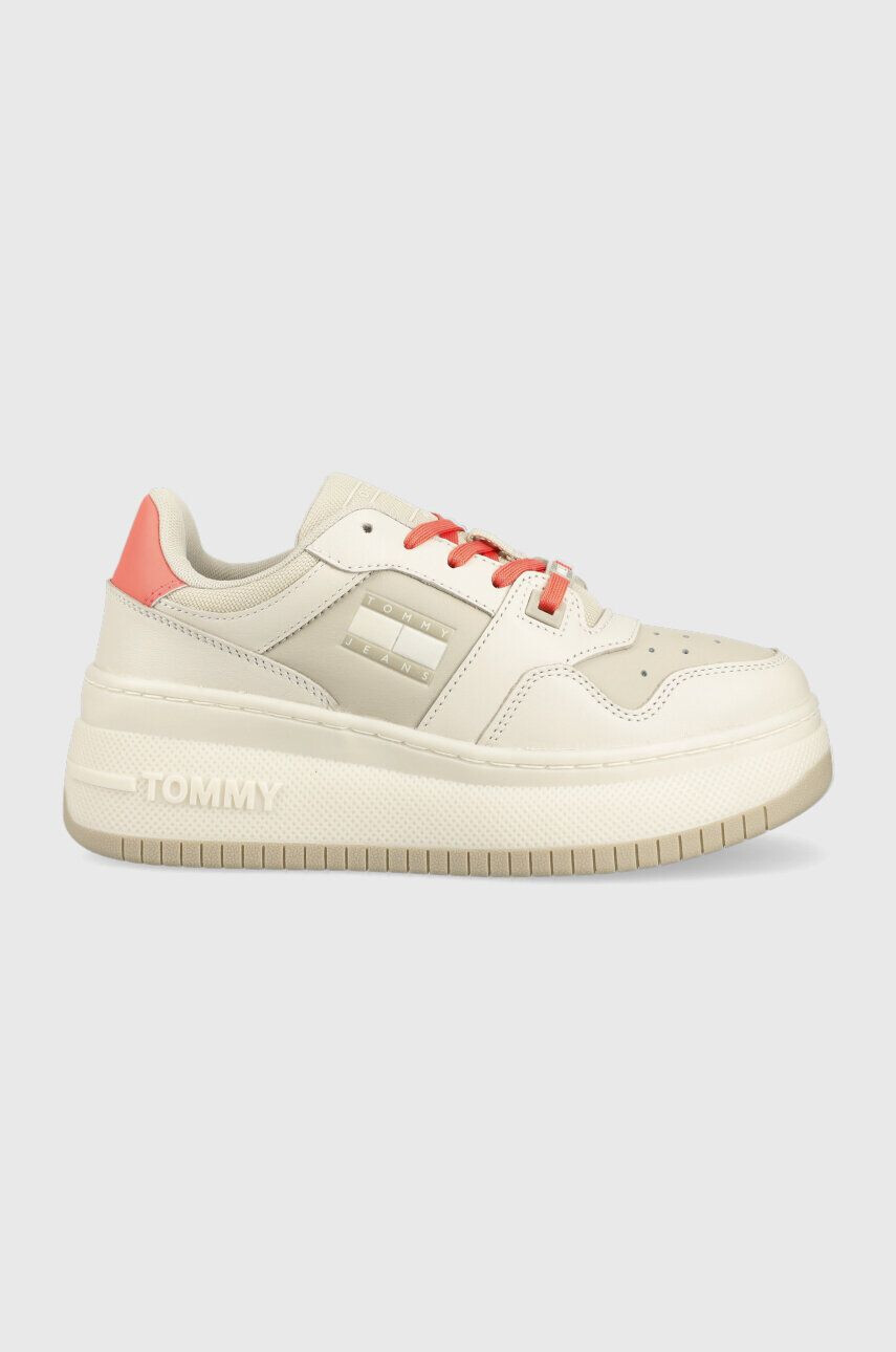 Tommy Jeans Tenisky TJW RETRO BASKET FLATFORM béžová farba EN0EN02208 - Pepit.sk