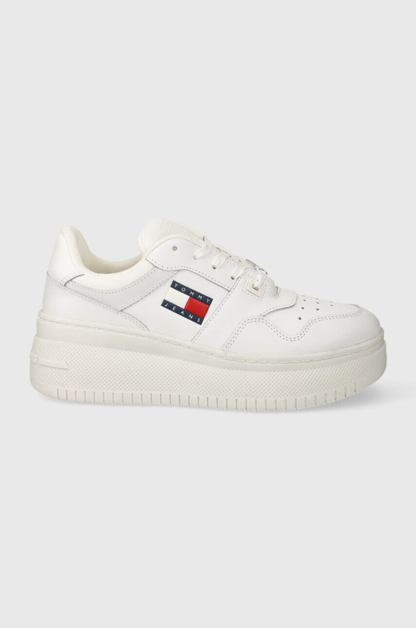 Tommy Jeans Tenisky TJW RETRO BASKET FLATFORM ESS biela farba EN0EN02506 - Pepit.sk