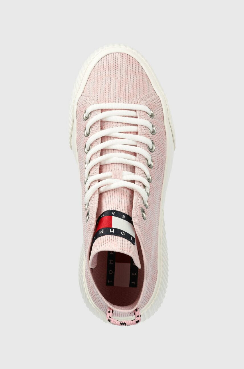 Tommy Jeans Tenisky VULC KNITTED MC dámske ružová farba EN0EN02141 - Pepit.sk