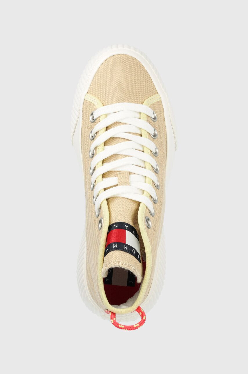 Tommy Jeans Tenisky VULC PLAT. CANVAS MC dámske béžová farba EN0EN02091 - Pepit.sk