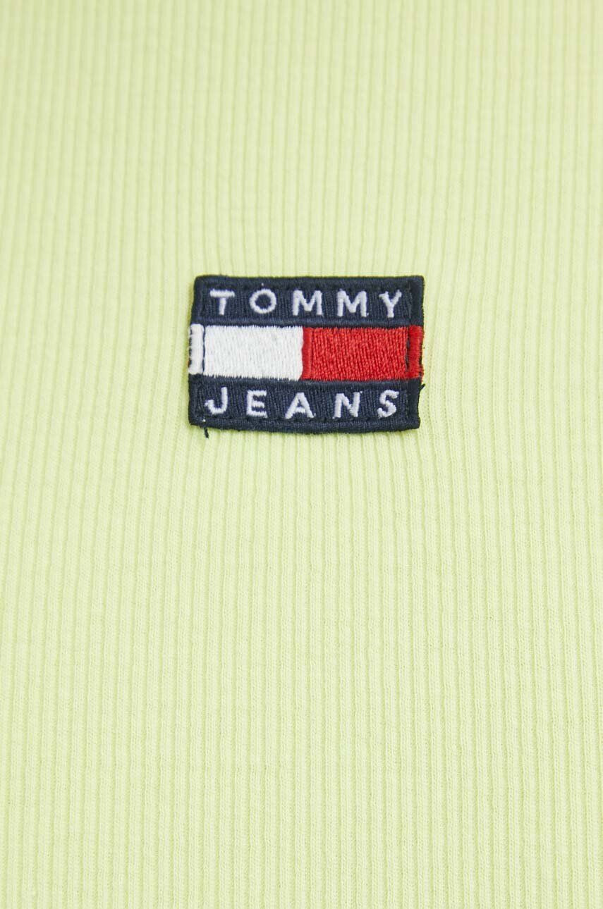 Tommy Jeans Tričko s dlhým rukávom dámsky zelená farba - Pepit.sk